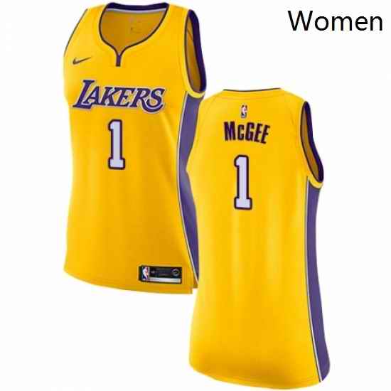 Womens Nike Los Angeles Lakers 1 JaVale McGee Swingman Gold NBA Jersey Icon Edition